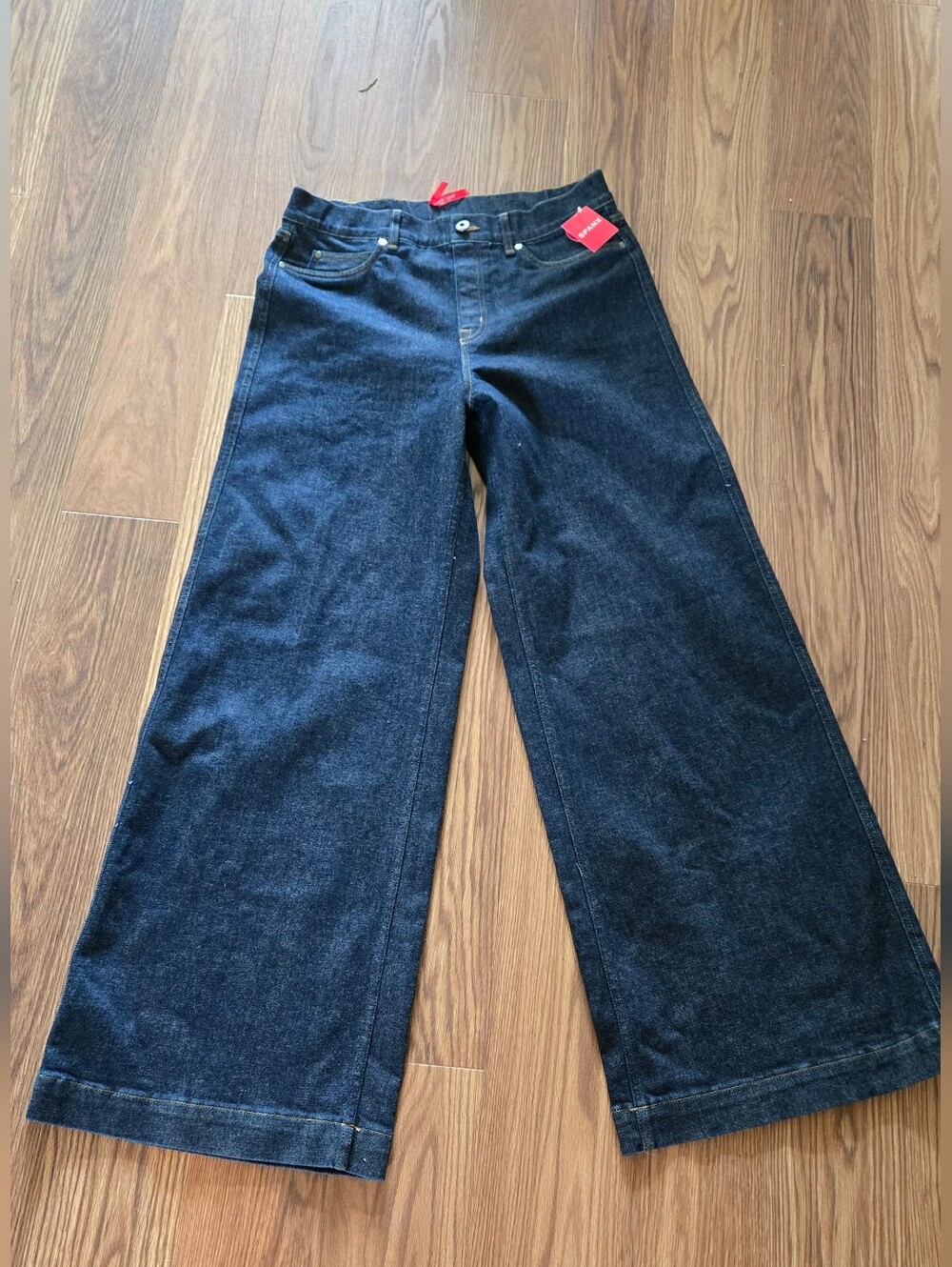 SPANX XL Dark Blue Wide-Leg Jeans